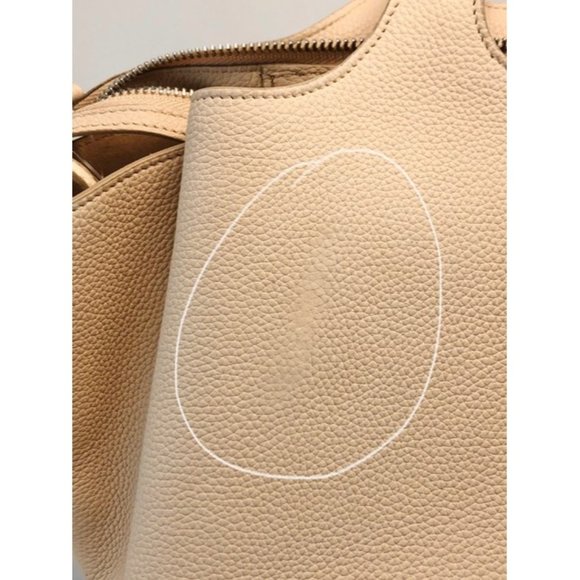 CELINE Tri Fold Small Grained Creamy Calfskin Leather Satchel - Picture 2 of 13